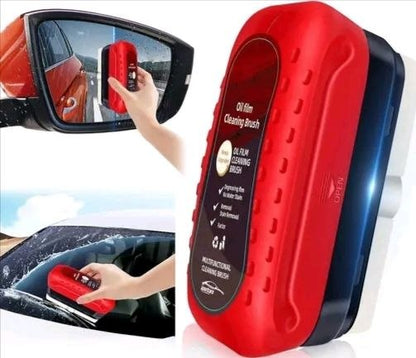 Oil Film Cleaning Brush & Car Glass Cleaner | Windshield Defogger & Stain Remover for Interior & Exterior | Anti-Mist, Oil Stain Remover for Car Windows, Mirrors & Glass